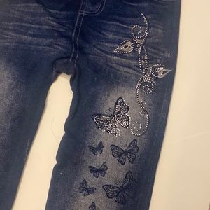 Dark blue legging with rhinestones. Never been used